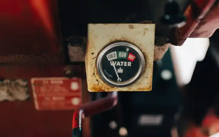 Water heater pressure testing in La Mirada: water pressure gauge used for pressure testing